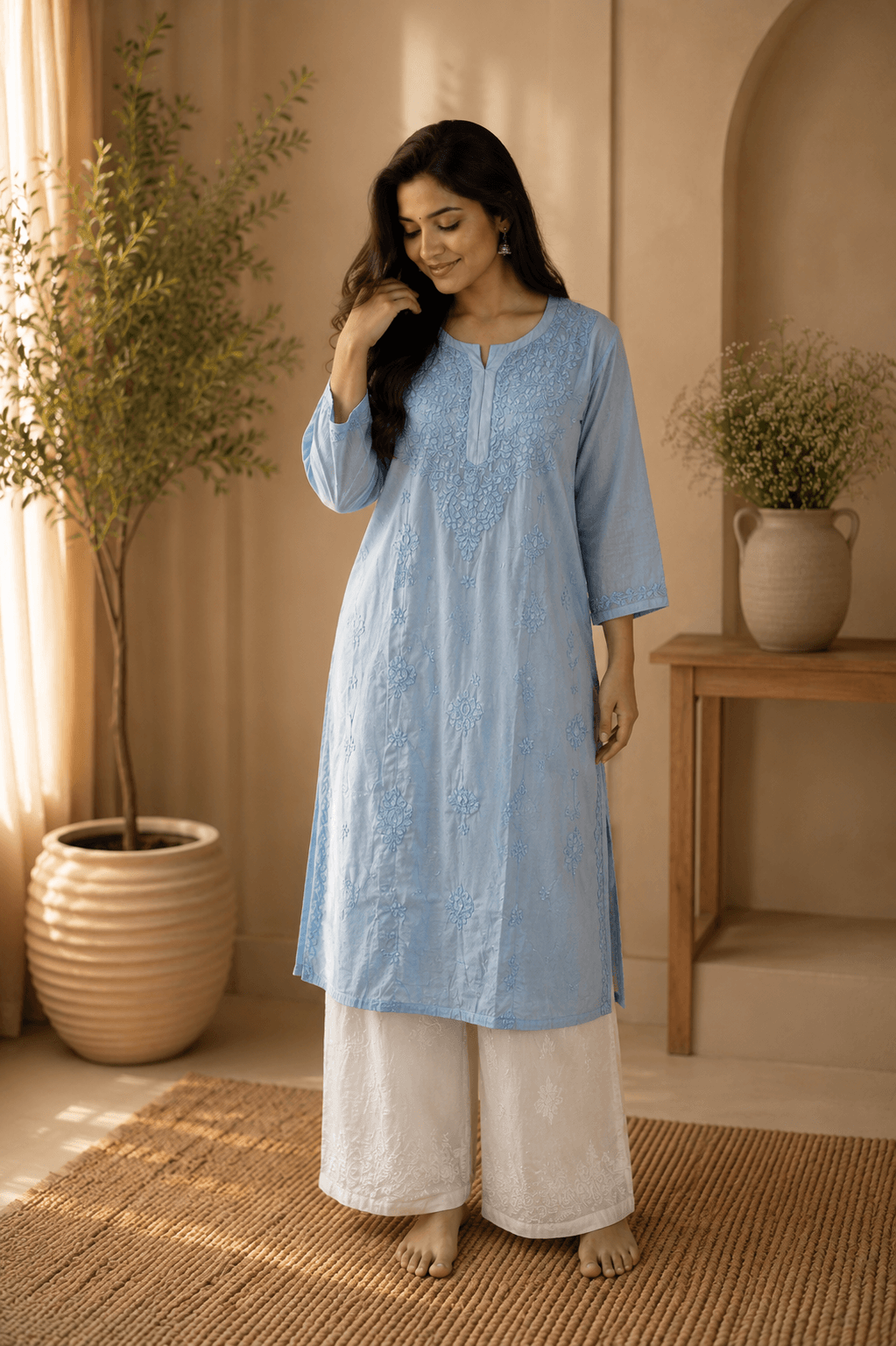 Muslin Kurti Blue image 1